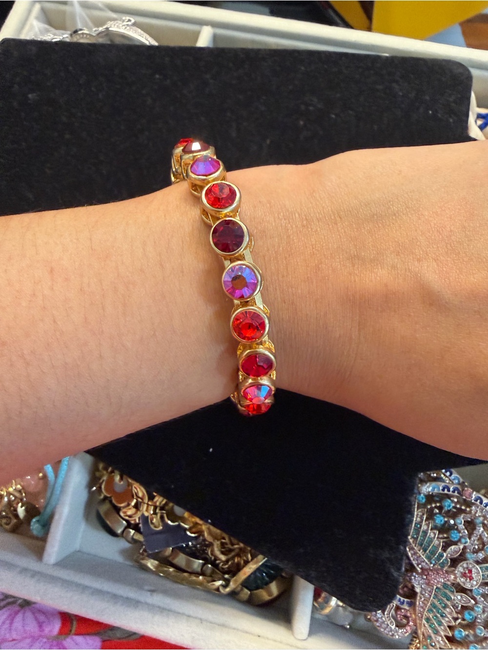 Vintage Gold-Tone Crystal Ombré Bracelet